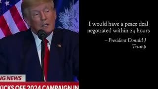 I would have a peace deal negotiated within 24 hours