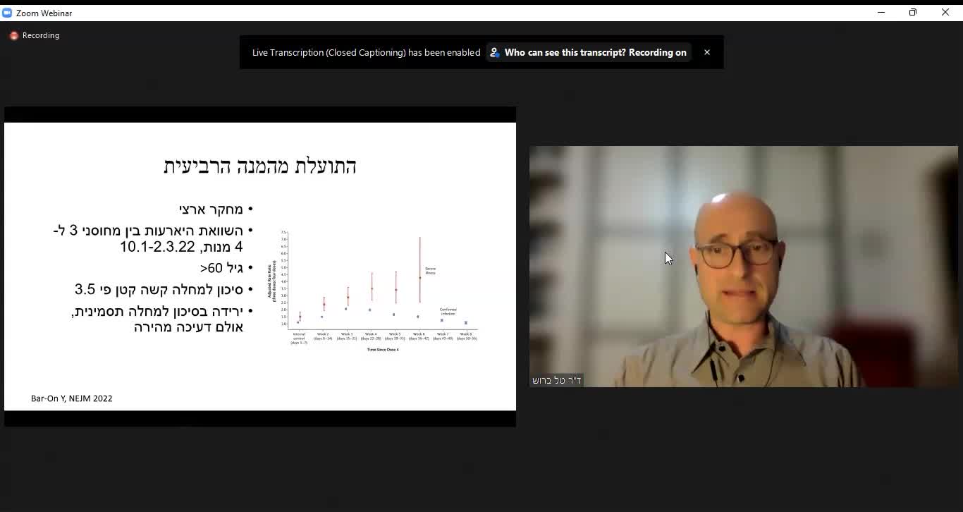 המצגת של ד"ר טל ברוש, ראש צוות הצט"מ לרופאי משפחה בנושא חיסוני הקורונה מה 30.1.23