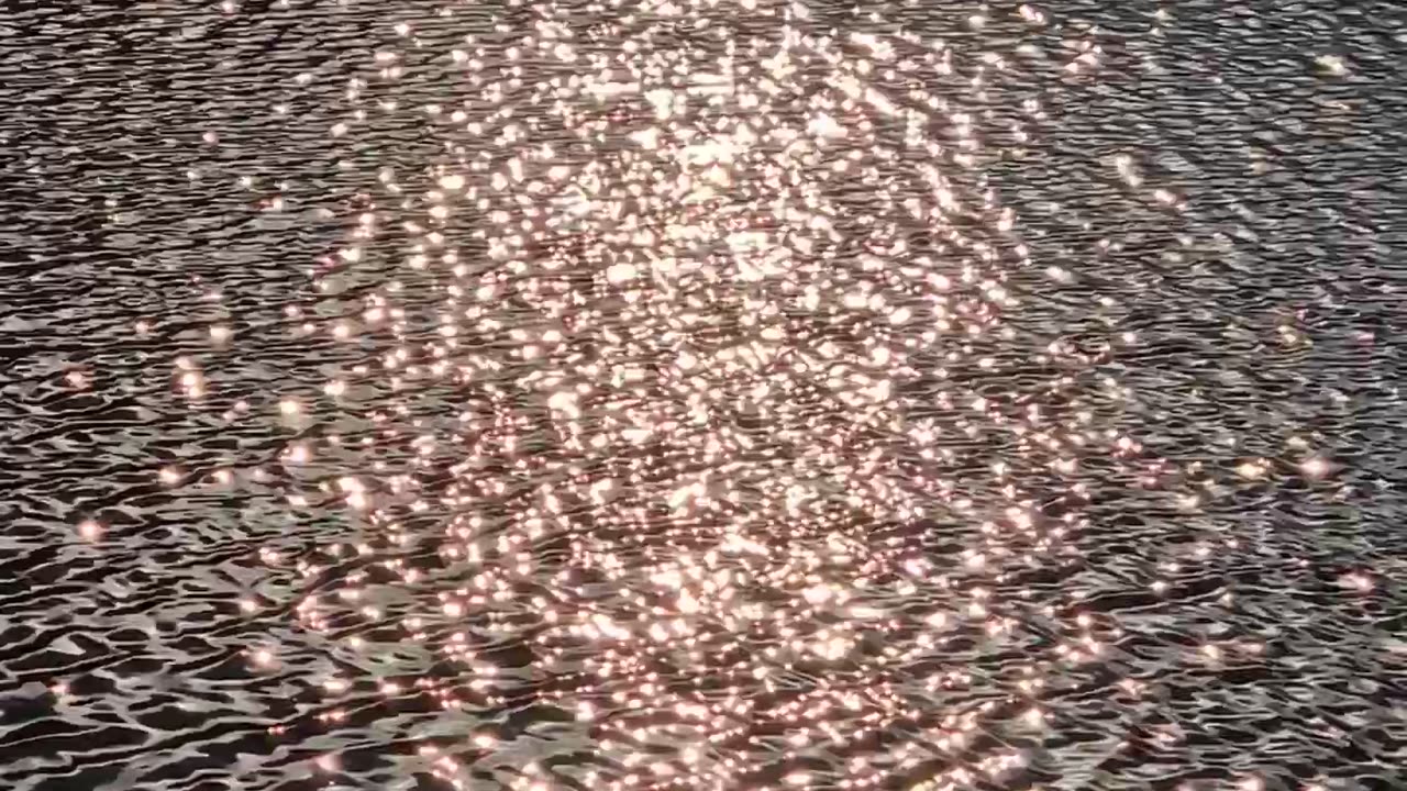 The sunlight reflected by the river