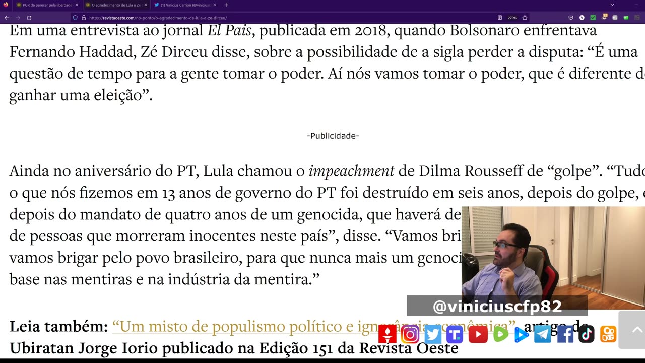 O agradecimento de Lula a Zé Dirceu