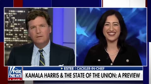 Kamala Harris impersonator teaches Tucker how to cackle