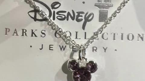 Disney Parks Mickey Mouse June Faux Birthstone Silver Color Necklace #shorts