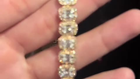 Solid 14K Gold & Natural Diamond Baguette Bracelet