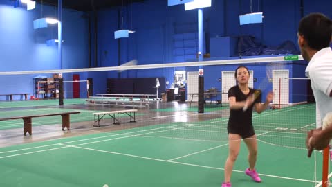 Mixed Doubles and Cross Court Clears Badminton Practice