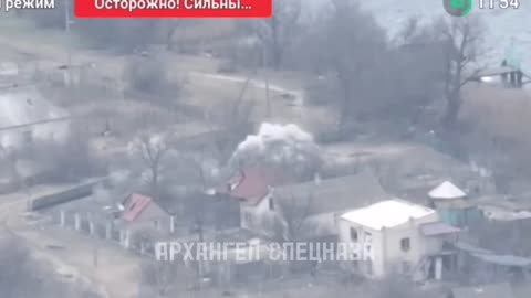 Russian drone spotted Ukrainian soldiers hiding spot an destroyed it with a Tank