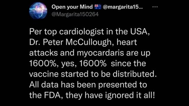 Dr Peter McCullough - heart attacks up 1,600%/FDA doesn't care