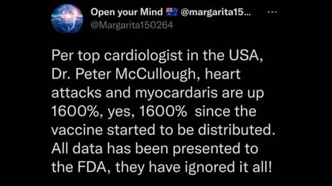 Dr Peter McCullough - heart attacks up 1,600%/FDA doesn't care