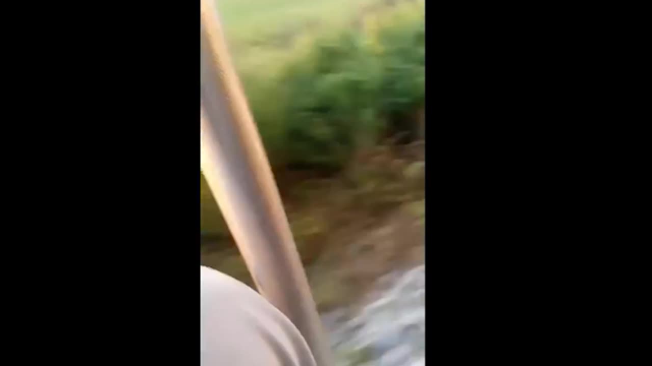 A man accidentally walks into a pole while exiting a train,