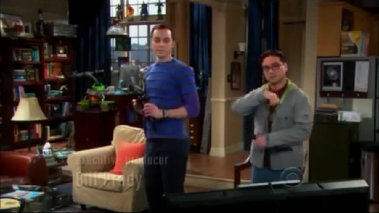 Sheldon And Leonard Play Wii Archery - The Big Bang Theory