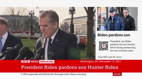 US President Biden issues official pardon for son Hunter | BBC News