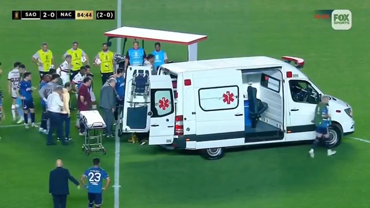 Moment players scream for help after Juan Izquierdo collapses on field