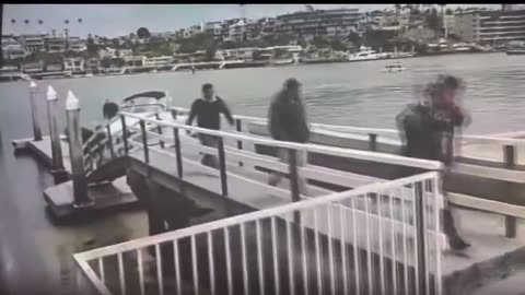Migrants Unloading Off A Boat in Newport Beach California