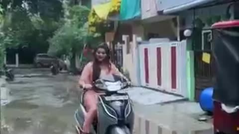 Funny video wife and husband with scooty