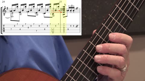 Technique Left-Hand, Part I. Video 27: m24 to B major bar chord of m25, Option B