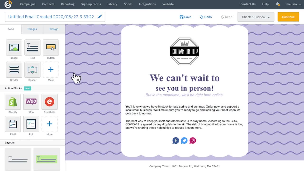 Laying out images in your email - Constant Contact