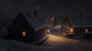 Intense Blizzard in a Mountain Village┇Winter Snowstorm White Noise┇Snowfall & Wind Sounds