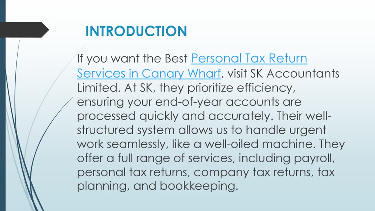 Best Personal Tax Return Services in Canary Wharf