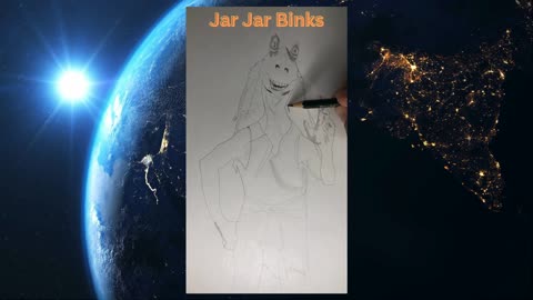 Jar Jar Binks timelapse drawing