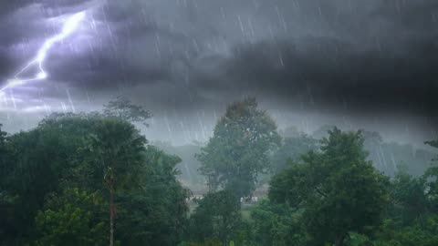 Fall Asleep Fast to Heavy Rain and Distant Thunder