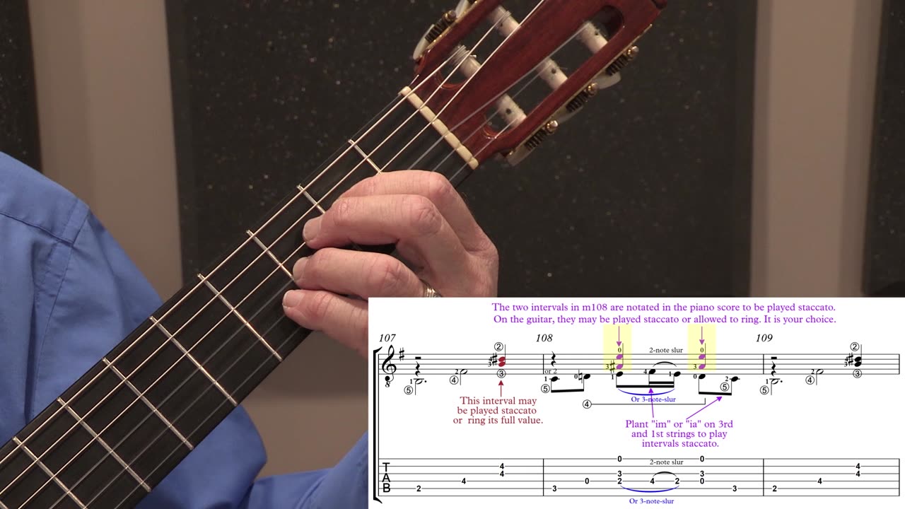 Technique Left-Hand, Part II (slow section). Video #81: m107-109 Version #8