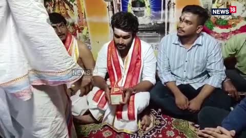 వేములవాడ రాజన్నను దర్శించుకున్న హీరో కిరణ్ అబ్బవరం | Kiran Abbavaram | News18 Telugu