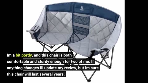 Kamp-Rite Outdoor Camping Furniture Beach Patio Sports 2 Person Double Folding Lawn Chair with...