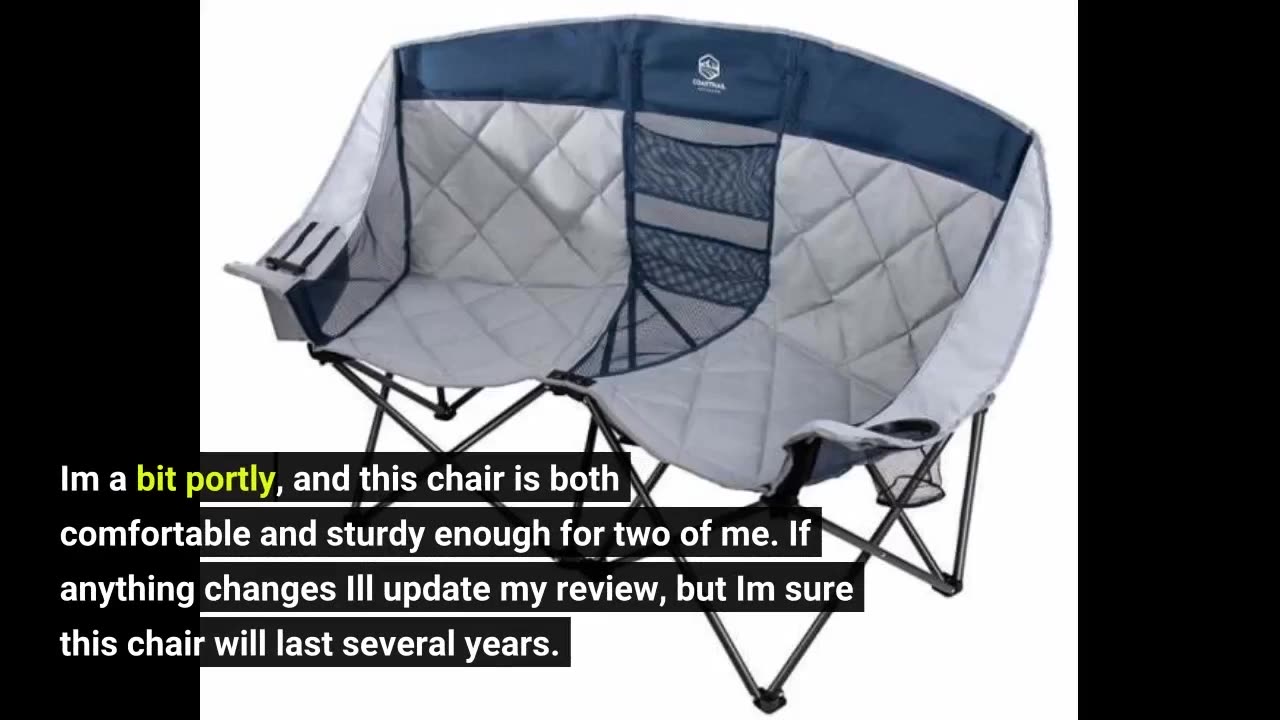 Kamp-Rite Outdoor Camping Furniture Beach Patio Sports 2 Person Double Folding Lawn Chair with...