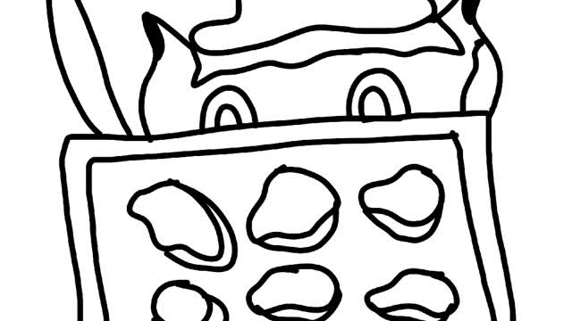 Drawing of Cat Making Biscuits