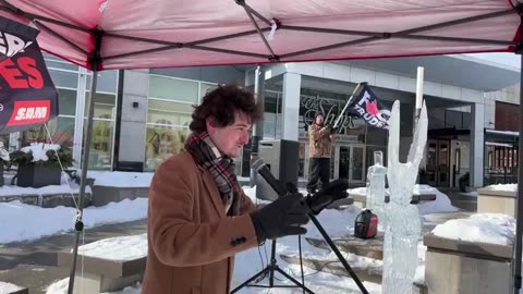 Students Against Mandates protest in Waterloo, Ontario.