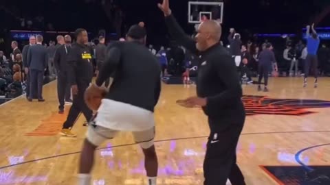 Lebron James pre game workout at Madison Square Garden