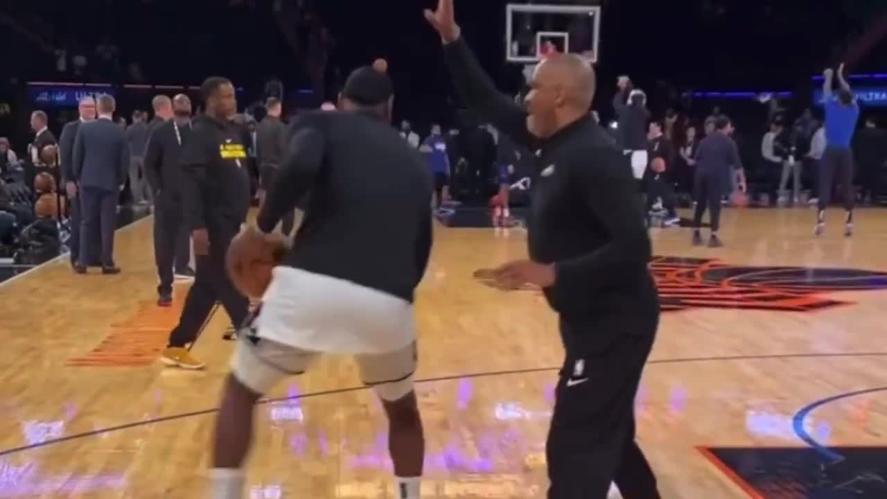 Lebron James pre game workout at Madison Square Garden