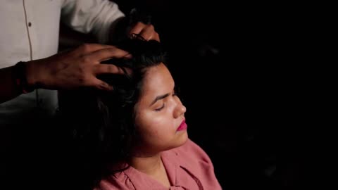 Long Hair Scalp Rub Oil Head Massage _ Indian Massage