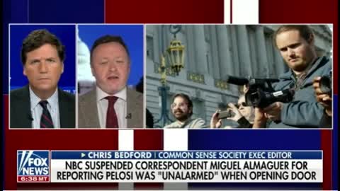 Paul Pelosi answers the door smiling calmly