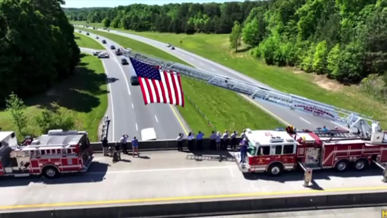 A procession for U.S. Marshals Fugitive Task Force Officer Alden Elliott killed in the line of duty