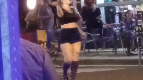 Fire dancer at october fest