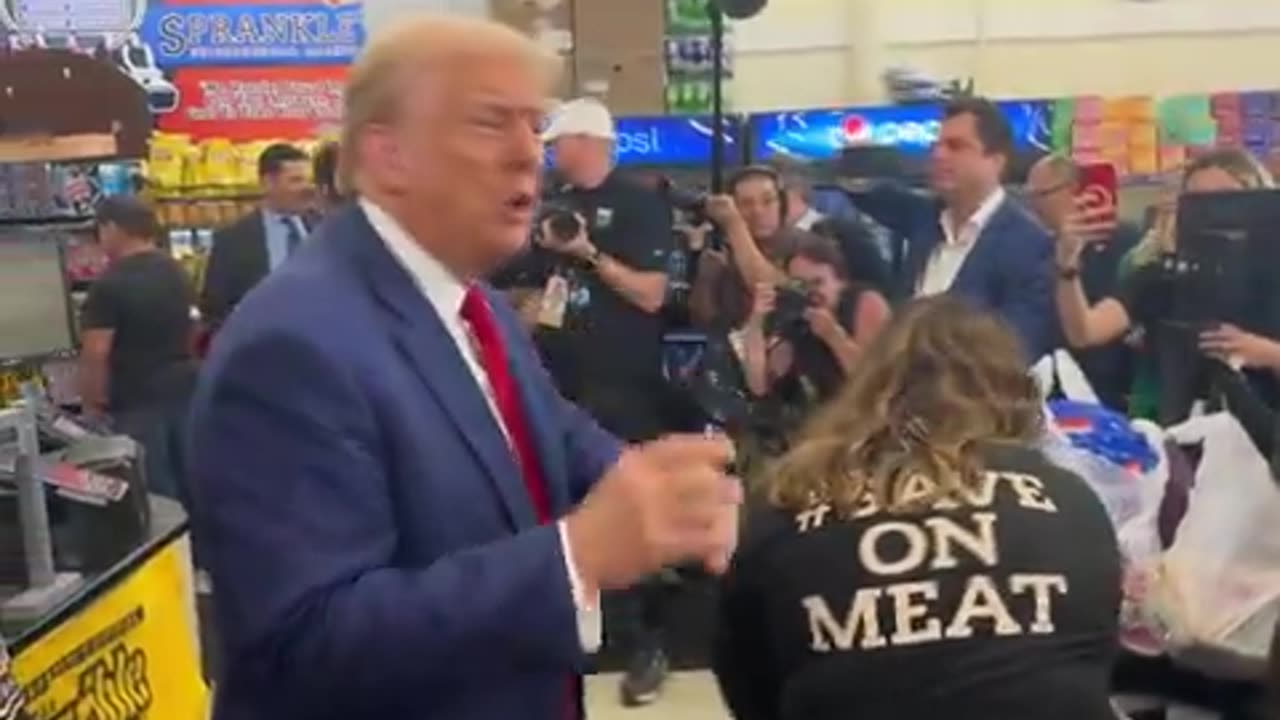 Trump gives stunned mother of three a big surprise at the grocery store
