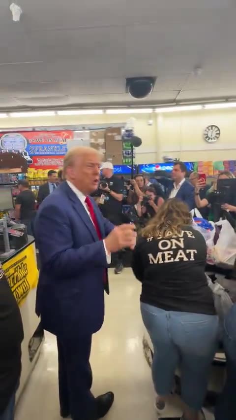 Trump gives stunned mother of three a big surprise at the grocery store