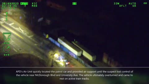 Officer Pull Suspect From Stolen Police Car Moments Before It Gets Struck By A Train In Atlanta