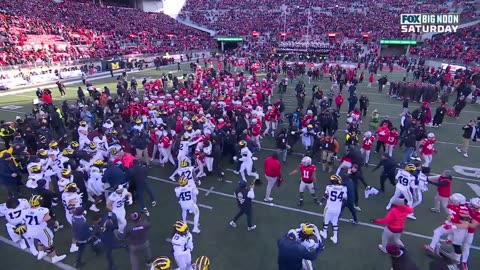 A fight between Michigan and Ohio state broke out after the game