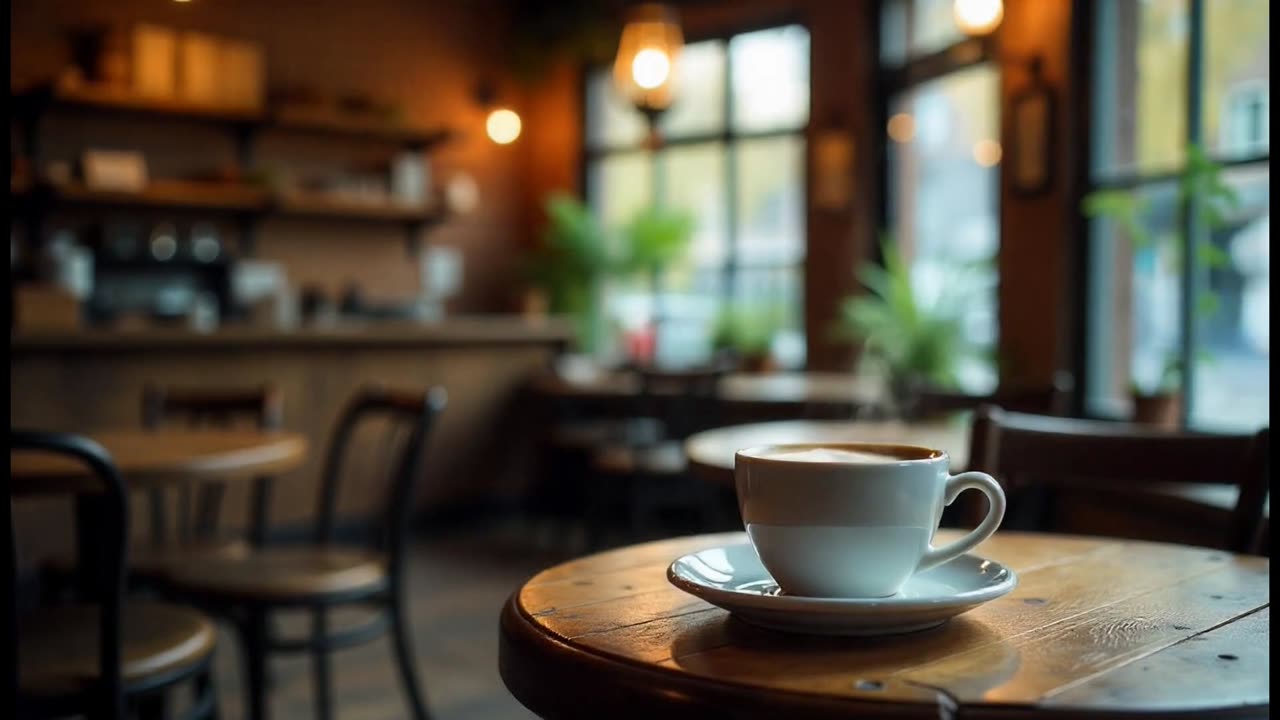 relaxing coffee house with soothing jazz