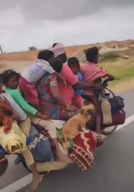 Full Family on the same motorcycle