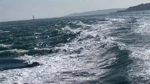 Shakti - Cruising past Hurst Castle on the way back to Poole