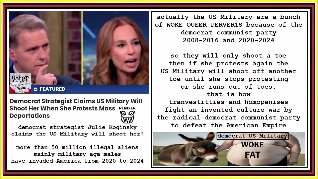 so-called democrat 'strategist" claims the US Military will shoot her toe off