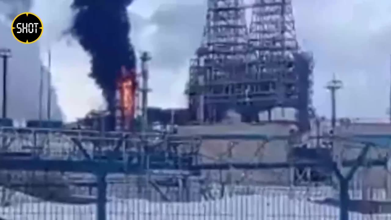 Lukoil Refinery Burning in Southern Russia