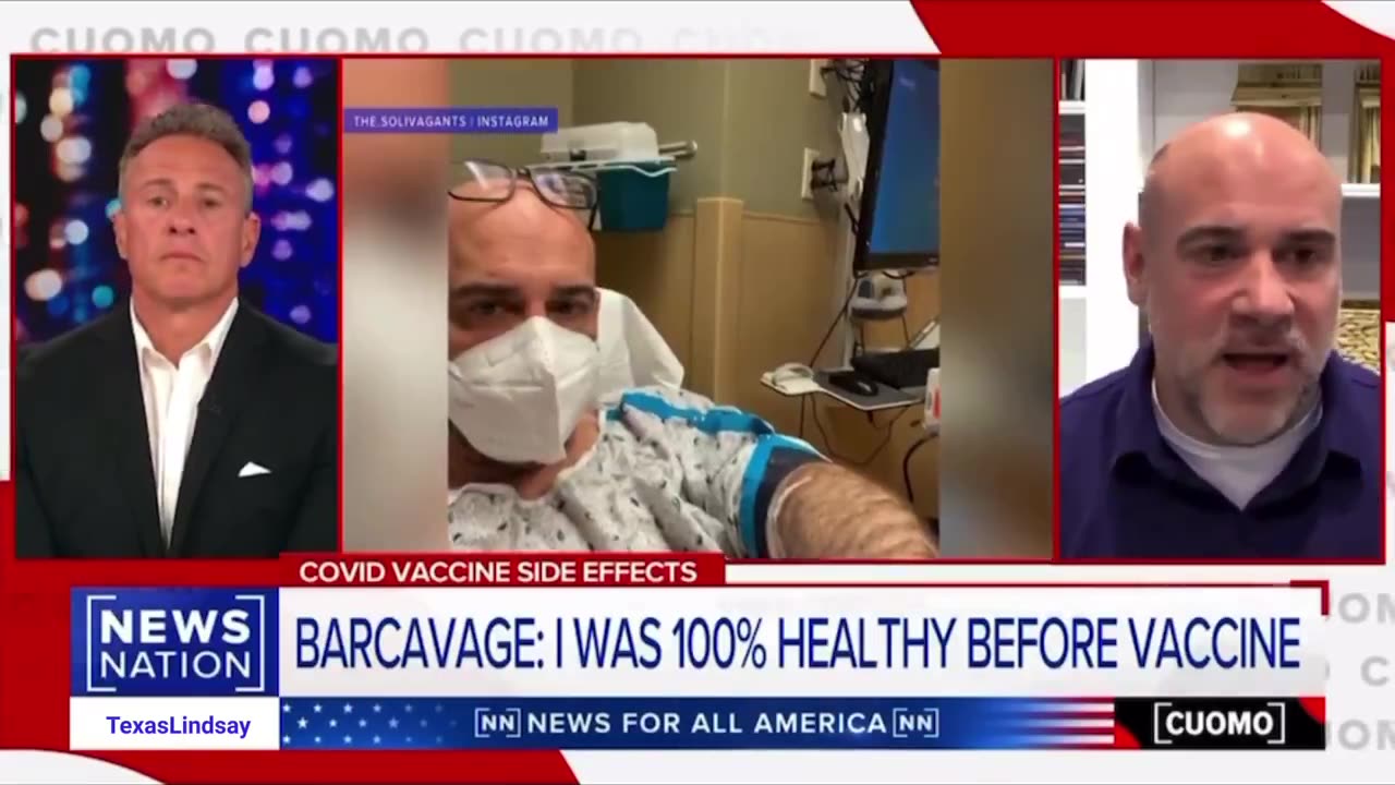 Chris Cuomo, Vax injured, speaks to a Vax injured nurse.