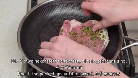 The restaurant's chef showed me a recipe for juicy pork chops with stuffing! So easy