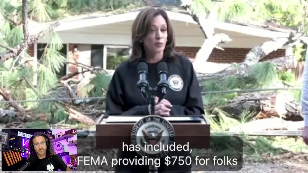 Kamala Harris Promises Victims of Hurricane Helene $750 DOLLARS! Viva Frei Clip