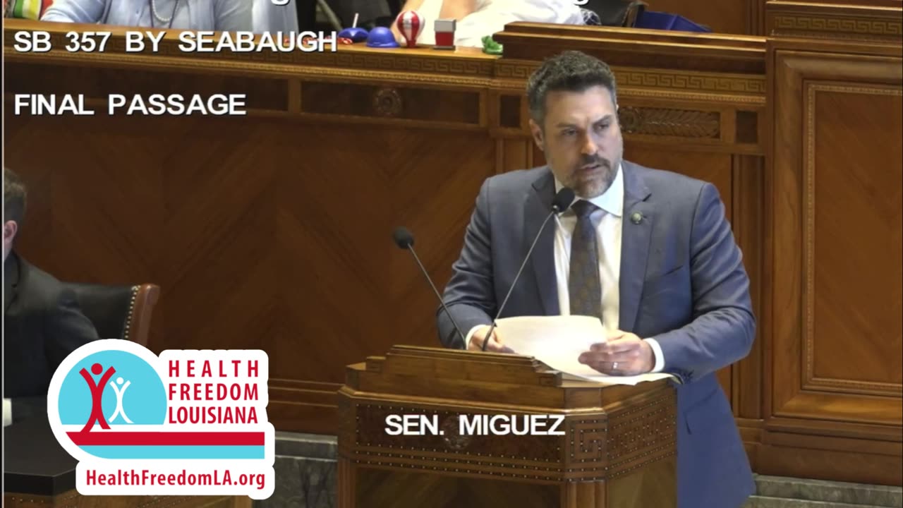 Senator Blake Miguez's comments on SB357 by Senator Alan Seabaugh.