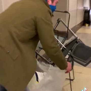 Peaceful J6 protesters cleaning up trash inside the Capitol building