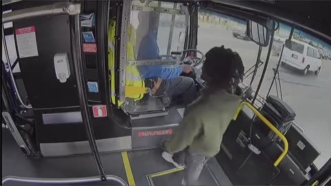 OKCPD arrest an Embark passenger for attacking a bus driver, sending the bus into a building